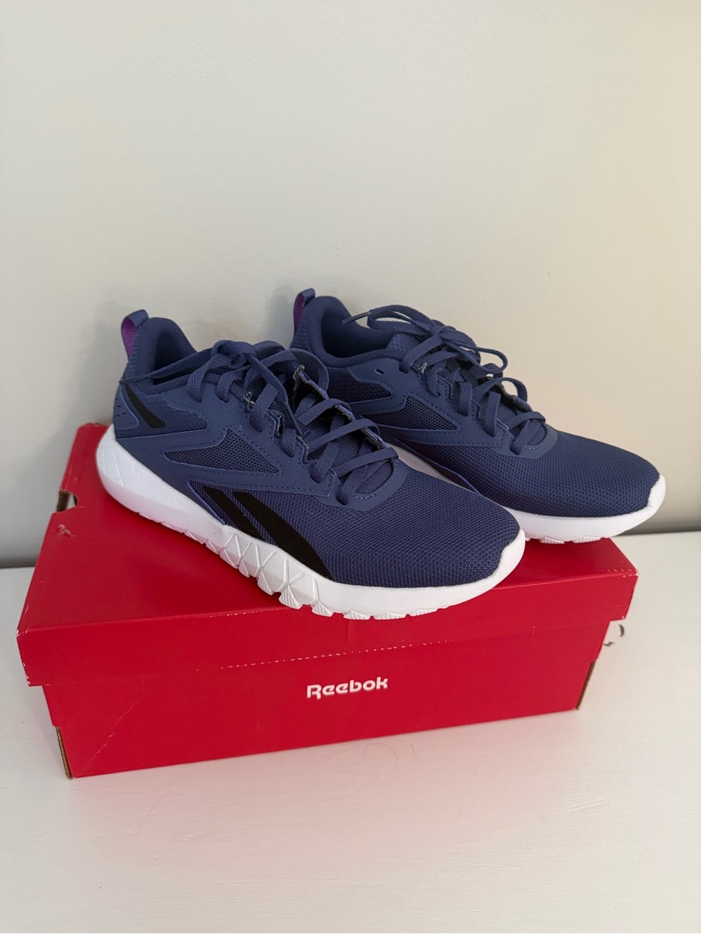 Reebok Navy and Black Athletic Sneakers with White Soles